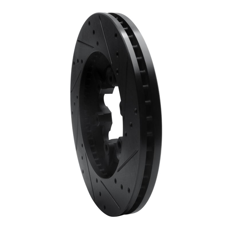 Chevrolet Colorado Brake Rotor (1) - Front Left - R1 Concepts - Drilled & Slotted - Black - `09-`12